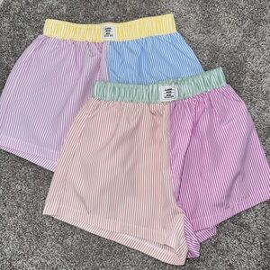 Striped pajama shorts